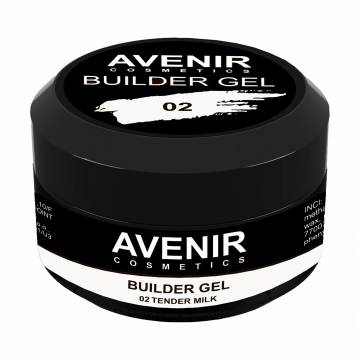 Гель для наращивания ногтей Avenir Cosmetics Builder Gel Pro 02 Tender Milk, 15 мл Гель для наращивания ногтей Avenir Cosmetics Builder Gel Pro 02 Tender Milk, 15 мл