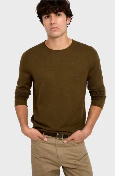 Мужской коричневый кашемировый джемпер Teiss Коричневый XL ZADIG&VOLTAIRE KMSW00024_TILLEUL