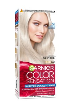 Стойкая крем-краска для волос Garnier Color Sensation S1 Пепельный ультраблонд, 110 мл
