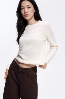 Reserved - Джинси wide leg з укороченою штанинкою - коричневий - 517LC-89J