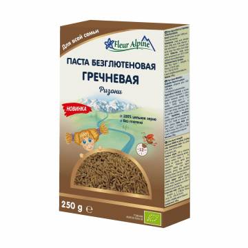 Детские безглютеновые гречневые макароны Fleur Alpine Organic Рисинки, 250 г Детские безглютеновые гречневые макароны Fleur Alpine Organic Рисинки, 250 г