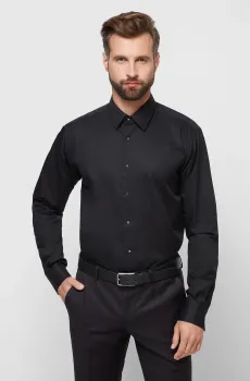 Мужская черная рубашка Черный 40 Karl Lagerfeld 500699.605000;990