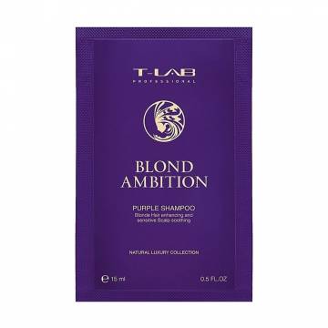 Шампунь T-LAB Professional Blond Ambition Purple Shampoo для коррекции цвета и питания волос, 15 мл Шампунь T-LAB Professional Blond Ambition Purple Shampoo для коррекции цвета и питания волос, 15 мл