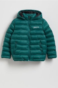 Reserved - Стьобана куртка з капюшоном - синьо-зелений - 812ET-67X