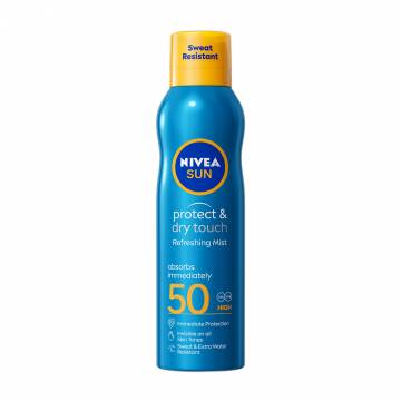Солнцезащитный освежающий мист NIVEA Sun SPF 50 Защита и сухое прикосновение, 200 мл Солнцезащитный освежающий мист NIVEA Sun SPF 50 Защита и сухое прикосновение, 200 мл