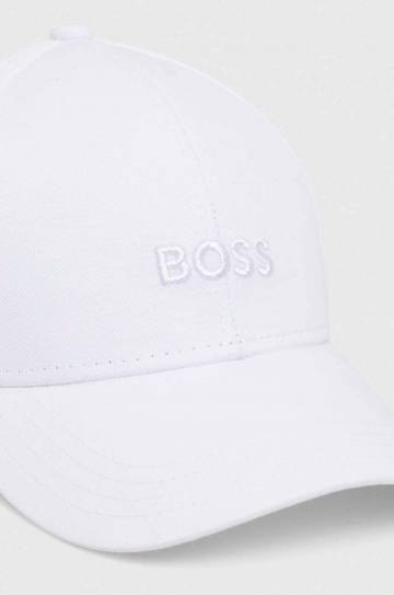 Хлопковая кепка BOSS цвет чёрный с аппликацией Хлопковая кепка BOSS цвет чёрный с аппликацией