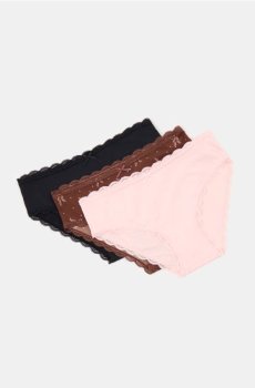 Бавовняні трусики з мереживом 3 pack - різнобарвний