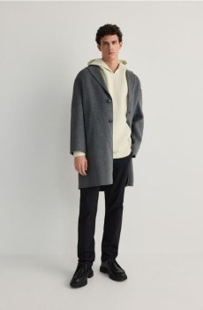 Reserved - Вовняне пальто - середньо-сірий - 116AK-85M