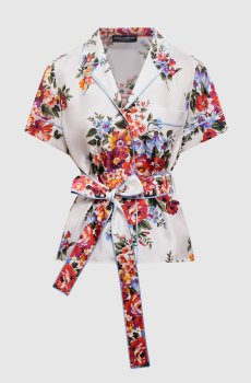 Белая блуза из шелка в принт