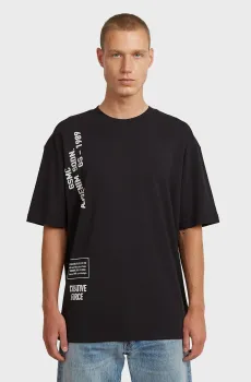 Мужская черная футболка Stencil relaxed Черный XXL G-Star RAW D28597,D976