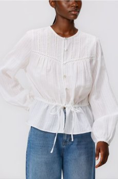 Reserved - Бавовняний топ - білий - 495KH-00X