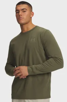 Мужской оливковый лонгслив UA SPORTSTYLE LEFT CHEST LS Оливковый M Under Armour 1329585-391