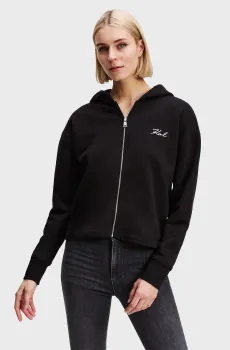 Женское черное худи Hem Signature Черный XL Karl Lagerfeld A3W20067