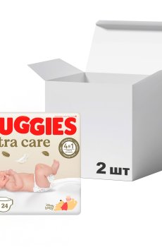 Упаковка подгузников Huggies Extra Care Jumbo размер 2 (3-6 кг), 24 шт * 2 шт