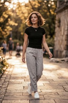 Віскозна футболка - чорний