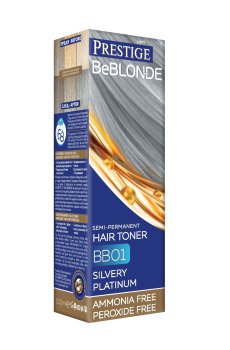 Безаммиачный оттеночный бальзам для волос Vips Prestige BeBlond Semi-Permanent Hair Toner BB01 Silvery Platinum, 100 мл