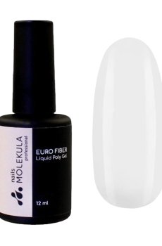 Моделирующий гель для ногтей Nails Molekula Professional Euro Fiber Liquid Poly Gel FG1201 Clear, 12 мл