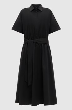 Черное платье миди