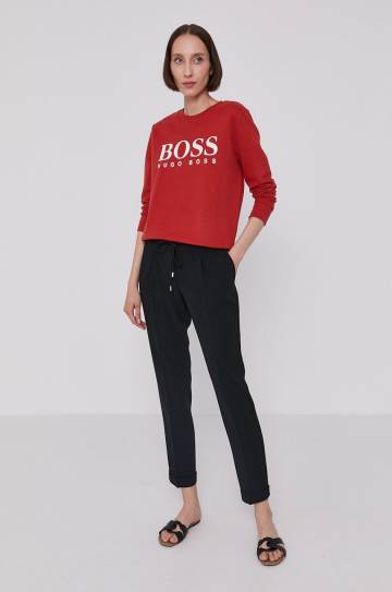 Брюки Boss женские цвет чёрный прямое высокая посадка Брюки Boss женские цвет чёрный прямое высокая посадка