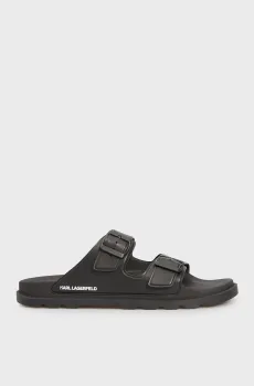 Мужские черные слайдеры KONDO TRED 2-Strap Sandal Черный 42 Karl Lagerfeld KL70975