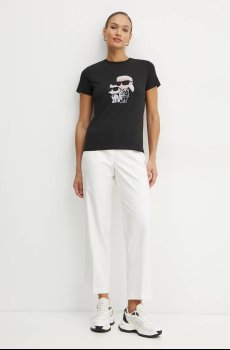 Хлопковая футболка Karl Lagerfeld IKON RS
