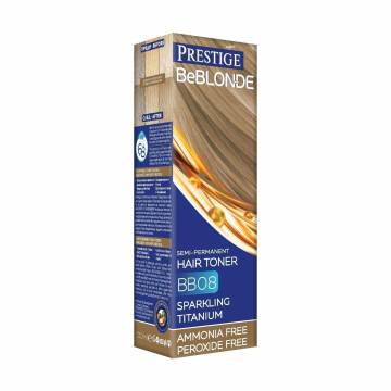 Безаммиачный оттеночный бальзам для волос Vips Prestige BeBlond Semi-Permanent Hair Toner BB08 Sparkling Titanium, 100 мл Безаммиачный оттеночный бальзам для волос Vips Prestige BeBlond Semi-Permanent Hair Toner BB08 Sparkling Titanium, 100 мл