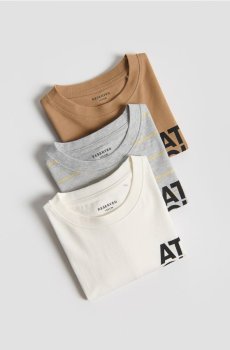 Reserved - Бавовняна футболка, набір з 3 - кавовий - 880HR-84X