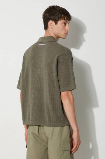 Хлопковое поло MKI MIYUKI ZOKU Loose Gauge Polo цвет зелёный однотонный LOOSE.GAUGE.POLO Хлопковое поло MKI MIYUKI ZOKU Loose Gauge Polo цвет зелёный однотонный LOOSE.GAUGE.POLO
