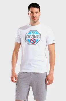 Мужская белая футболка NO DIVING  PRINT Белый L Arena 011331-100