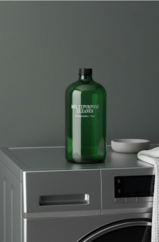 Скляна пляшка для мийного засобу - зелений