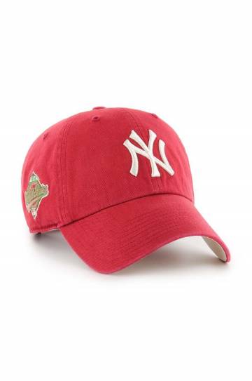 Хлопковая кепка 47 brand MLB New York Yankees цвет красный с аппликацией BCWS-DBLUN17GWS-XY96 Хлопковая кепка 47 brand MLB New York Yankees цвет красный с аппликацией BCWS-DBLUN17GWS-XY96