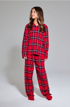 Фланелева піжама в клітинку - червоний