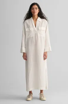 Женское белое платье RELAXED MAXI LINEN CAFTAN Белый 38 Gant 4503226