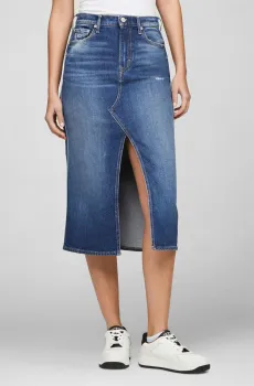 Женская синяя джинсовая юбка CLAIRE HGH MIDI Синий 27 Tommy Jeans DW0DW18225