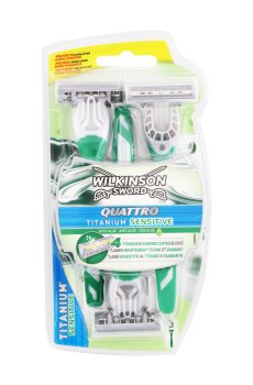 Станок для бритья Wilkinson Sword Quattro Titanium Sensitive мужской, 3 шт