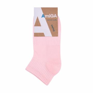 Носки женские AmiGA короткие, спорт, розовые, размер 23-25 Носки женские AmiGA короткие, спорт, розовые, размер 23-25