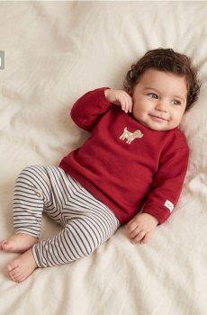 Бавовняна кофта crewneck з вишивкою собаки - бордовий