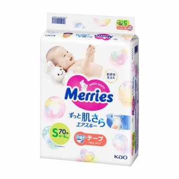 Подгузники Merries размер S, 4-8 кг, 70 шт Подгузники Merries размер S, 4-8 кг, 70 шт