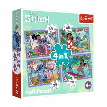Пазлы 4 в 1 Trefl Disney Lilo & Stitchs Crazy Day, 28.5*20.5 см, от 4 лет, 207 элементов (34633) Пазлы 4 в 1 Trefl Disney Lilo & Stitchs Crazy Day, 28.5*20.5 см, от 4 лет, 207 элементов (34633)