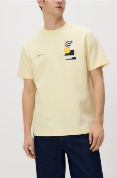 Reserved - Комфортна футболка з принтом - світло-жовтий - 310FP-10X