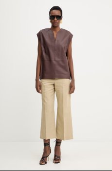 Кожаная блузка BOSS Suna