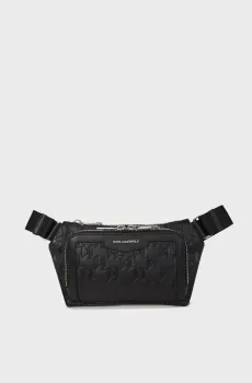 Мужская черная кожаная поясная сумка Черный ONESIZE Karl Lagerfeld A1M30004;999