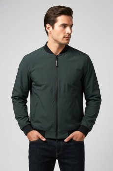 Мужской бомбер-ветровка темно-зеленого цвета SB-26310-fly-dark-green