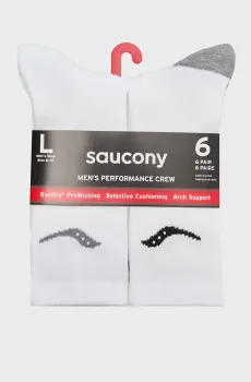 Мужские белые носки (6 пар) VENTILATING COMFORT FIT Белый 43-46 Saucony S611002-100