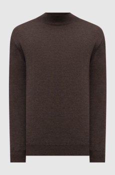 Коричневый свитер из шерсти мериноса