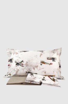 Белый комплект постельного белья Volo в принт