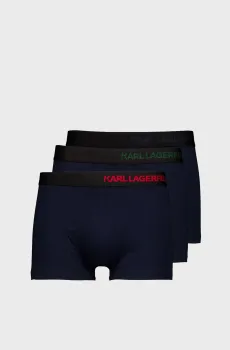Мужские темно-синие боксеры (3 шт) Синий S Karl Lagerfeld 230M2100