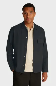 Мужская черная рубашка 4-WAY STRETCH NYLON OVERSHIRT Черный XXL Calvin Klein K10K113811