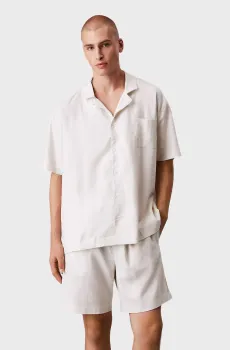 Мужская бежевая льняная рубашка BUTTON DOWN Бежевый S Calvin Klein LV00NM2886