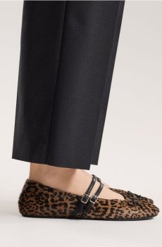 Reserved - Шкіряні балетки з хутром - різнобарвний - 361ID-MLC